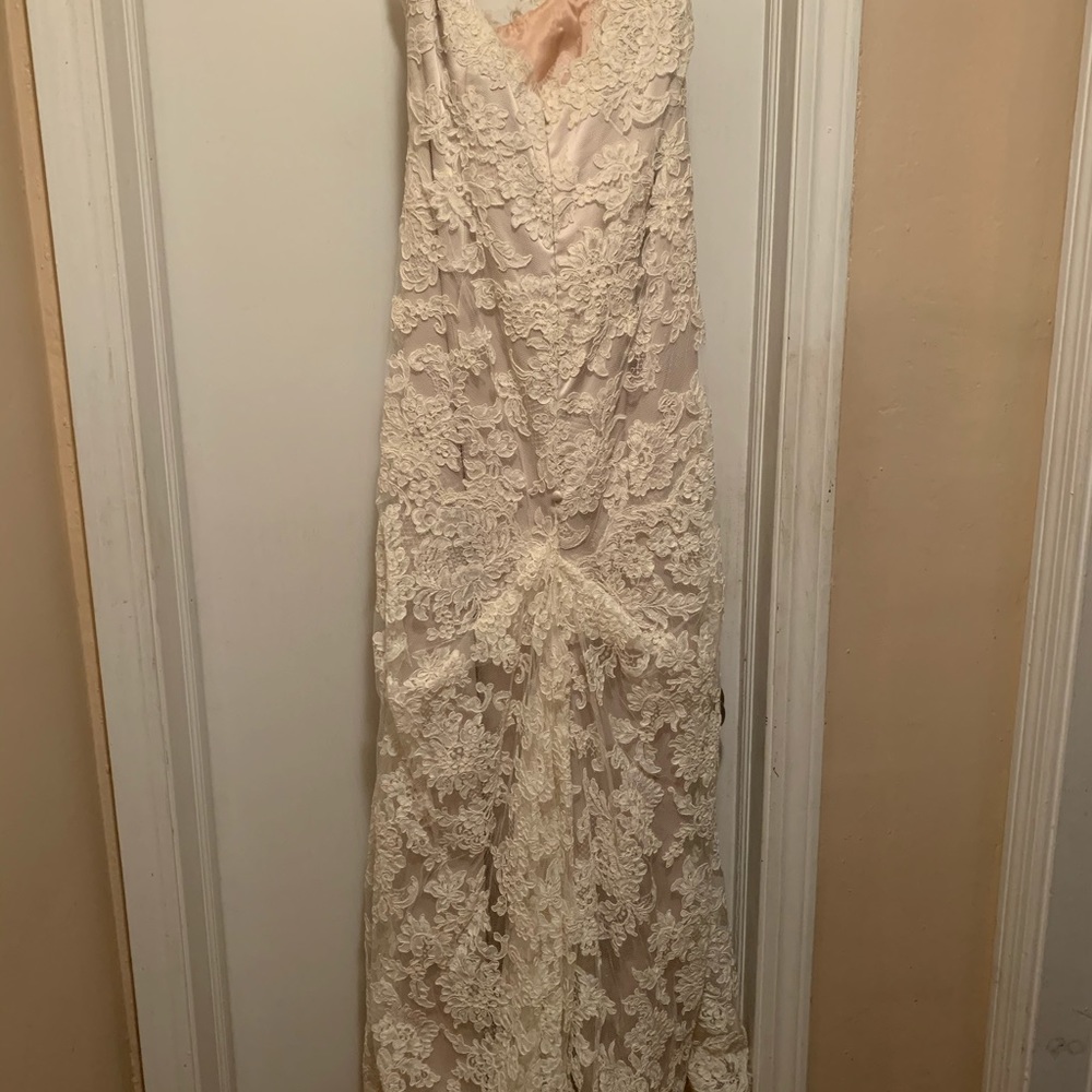 JIM HJELM Lace Wedding Gown Ivory / Champagne - Picture 5 of 5